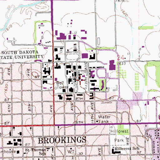 Topographic Map of Bailey Rotunda, SD