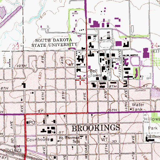 Topographic Map of Academic Evaluation and Assessment Building, SD