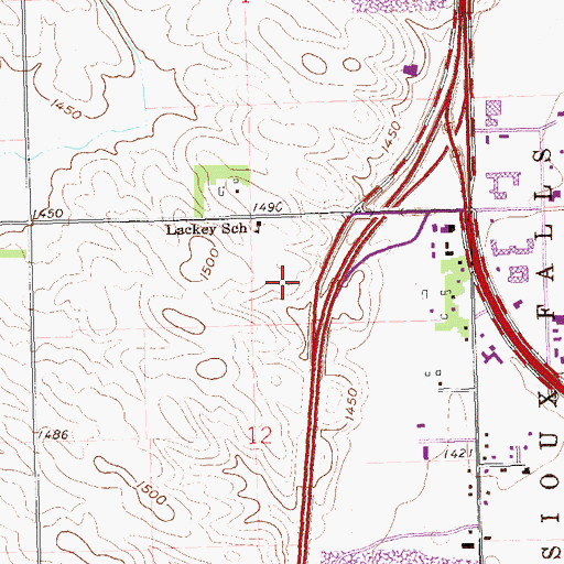 Topographic Map of George S Mickelson Center, SD