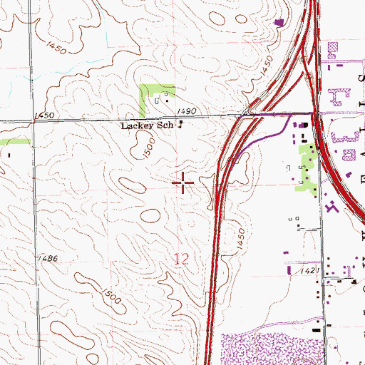 Topographic Map of Sullivan Health/Science Center, SD