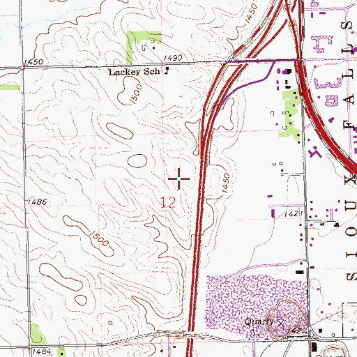 Topographic Map of Ed Wood Trade and Industry Center, SD