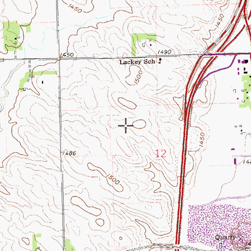 Topographic Map of Andera Hall, SD