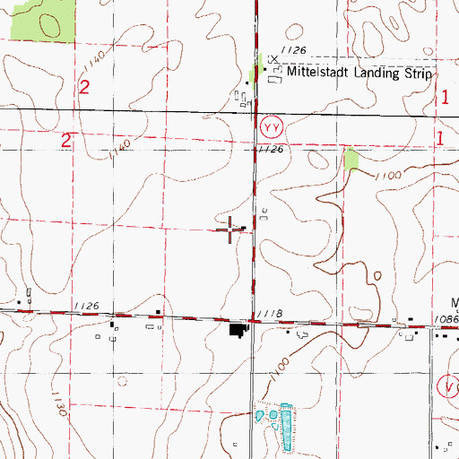 Topographic Map of Ehrhardt Farms, WI