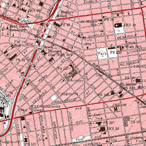 Topographic Map of Marcy Avenue Armory (historical), NY