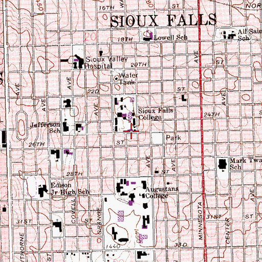 Topographic Map of Collier Baker Hall, SD
