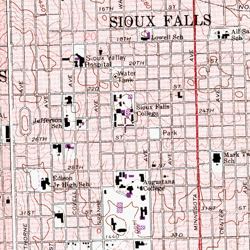 Topographic Map of Burgess Hall, SD