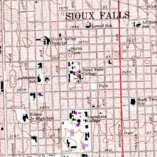 Topographic Map of Kroske Hall, SD