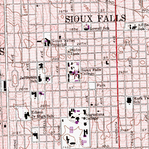 Topographic Map of Jeschke Fine Arts Center, SD