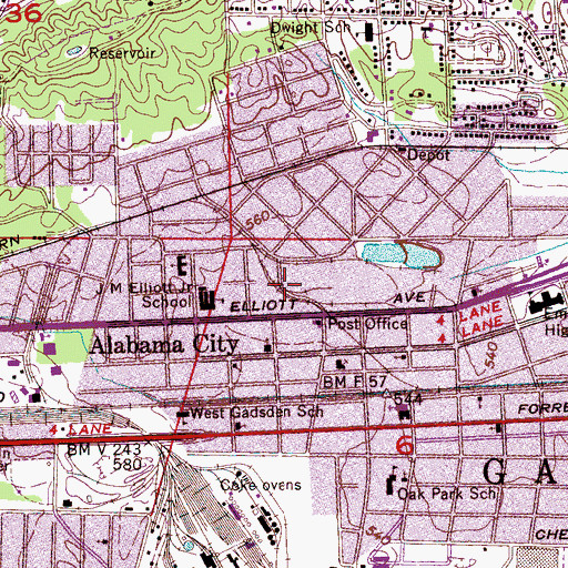 Topographic Map of Cathedral of Praise, AL