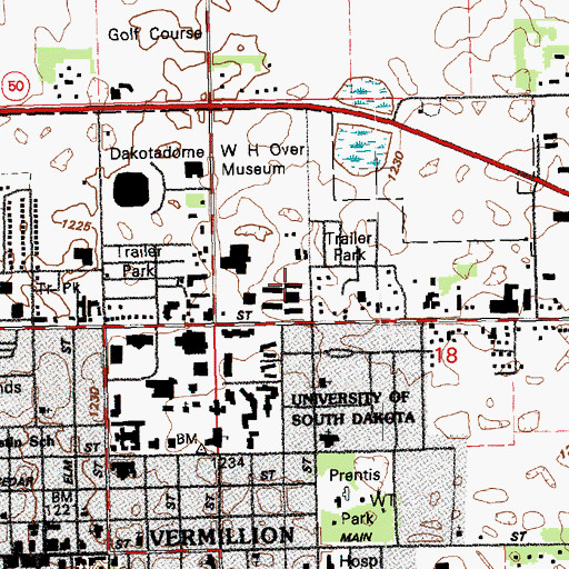 Topographic Map of Richardson Hall, SD