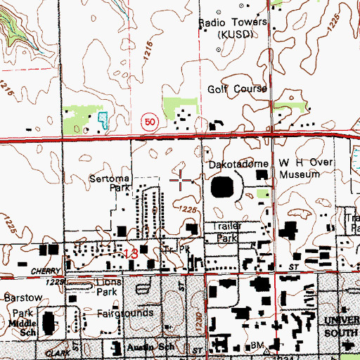 Topographic Map of Wagner Center, SD