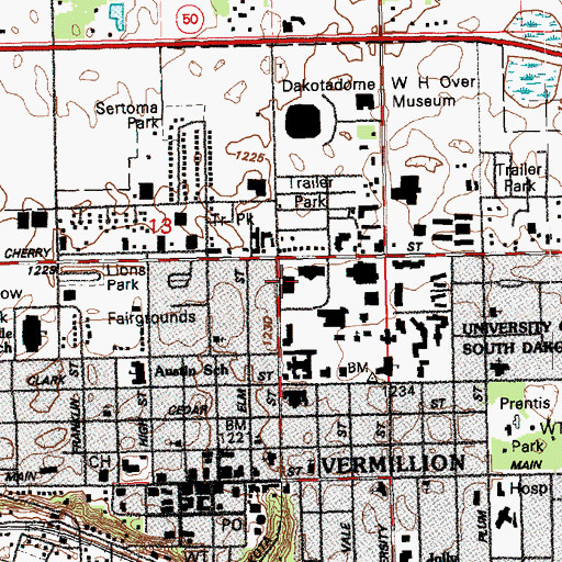 Topographic Map of Al Neuharth Media Center, SD