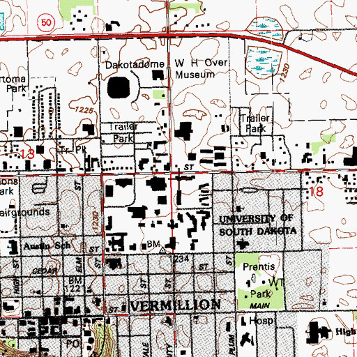 Topographic Map of Patterson Hall, SD