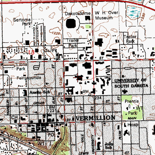 Topographic Map of Churchill-Haines Laboratory, SD