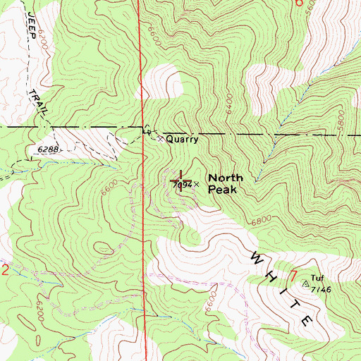 Topographic Map of North Peak, CA