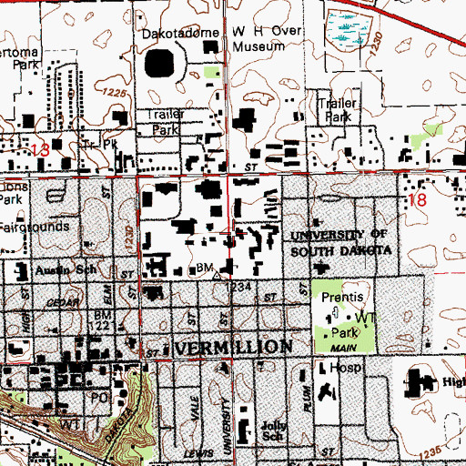 Topographic Map of Center for Disabilities Building, SD