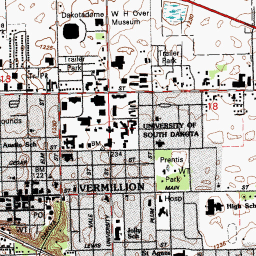 Topographic Map of Norton Hall, SD