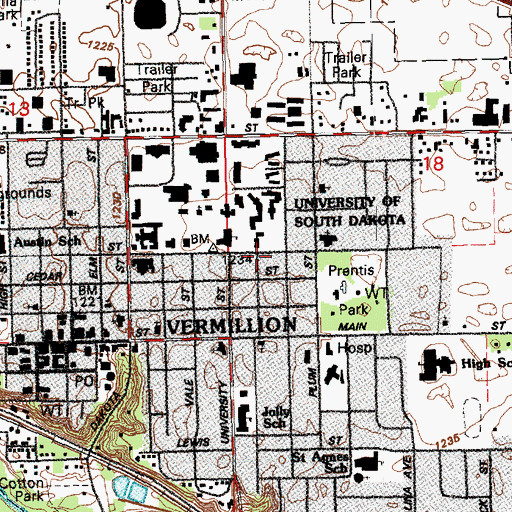 Topographic Map of Cook House, SD