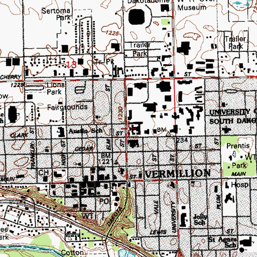 Topographic Map of Brookman Hall, SD