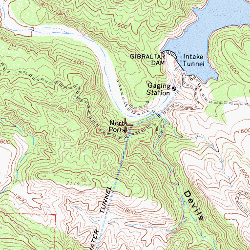 Topographic Map of North Portal, CA
