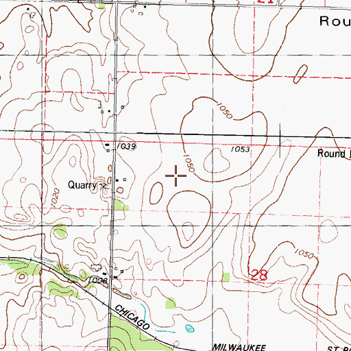 Topographic Map of Shallow Valley Farms, WI