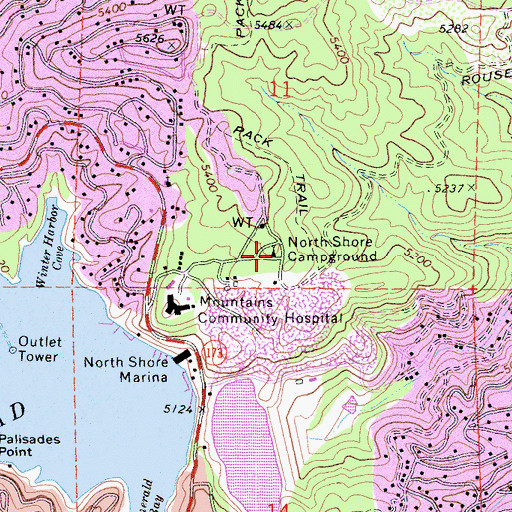 Topographic Map of North Shore Campground, CA