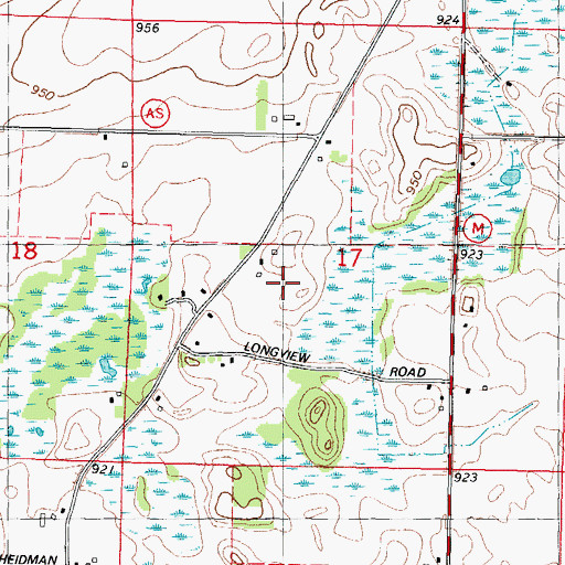 Topographic Map of Marsh Farm, WI