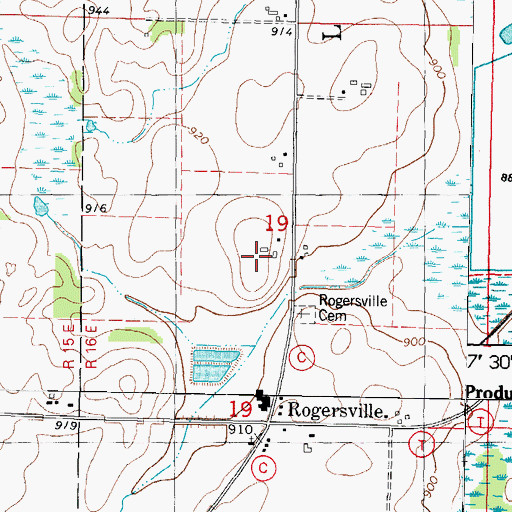 Topographic Map of Coehoorn Farms, WI