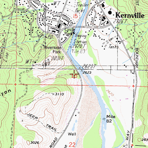 Topographic Map of Noyer Canyon, CA