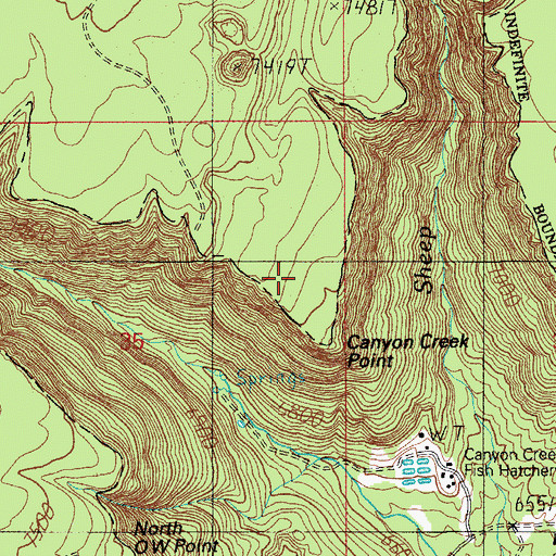 Topographic Map of Canyon Creek Point, AZ
