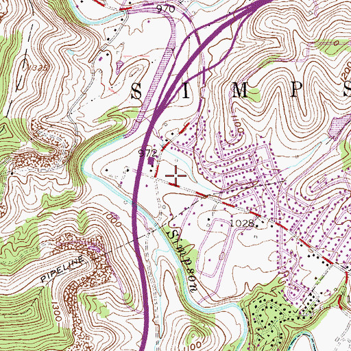 Topographic Map of Bridgeport Public Library, WV