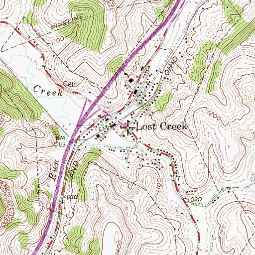 Topographic Map of Southern Area Public Library, WV