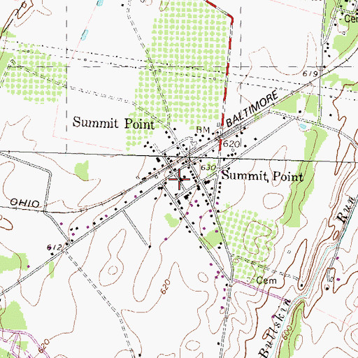 Topographic Map of South Jefferson Public Library, WV