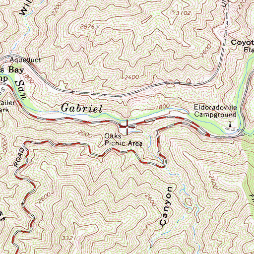 Topographic Map of Oak Canyon, CA