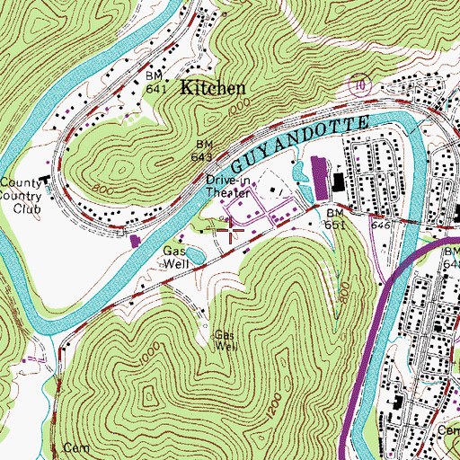 Topographic Map of Chapmanville Public Library, WV