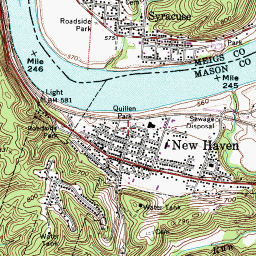Topographic Map of New Haven Public Library, WV