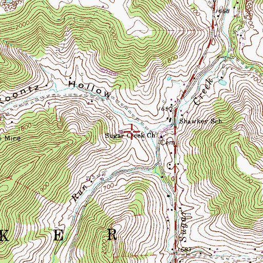 Topographic Map of Belington Convention and Visitors Bureau, WV