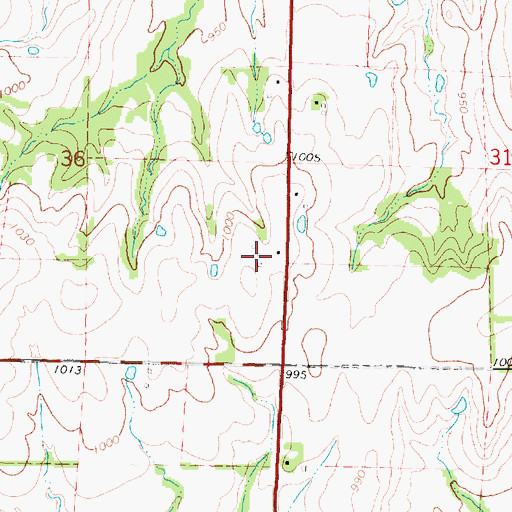 Topographic Map of Pontious Family Farm, KS
