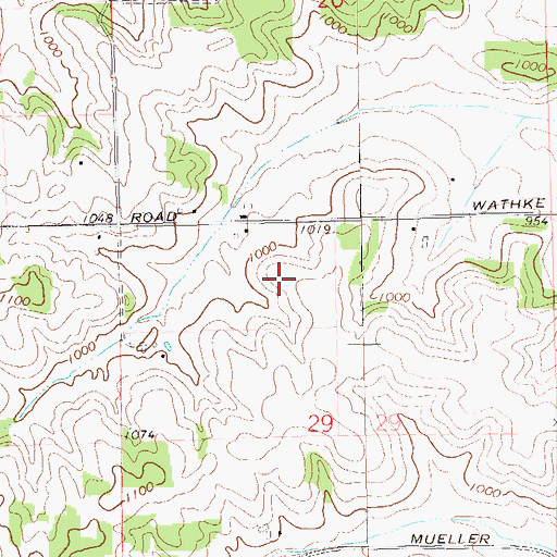 Topographic Map of Blue Collar Farms, WI