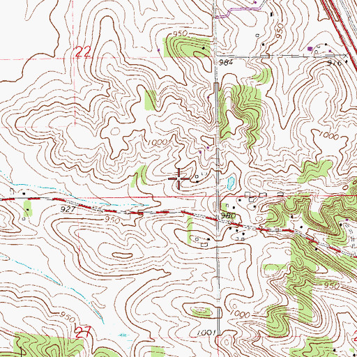 Topographic Map of Charlotte's Berry Farm, WI