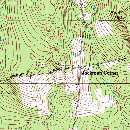 Topographic Map of Jackman Corner Cemetery, ME