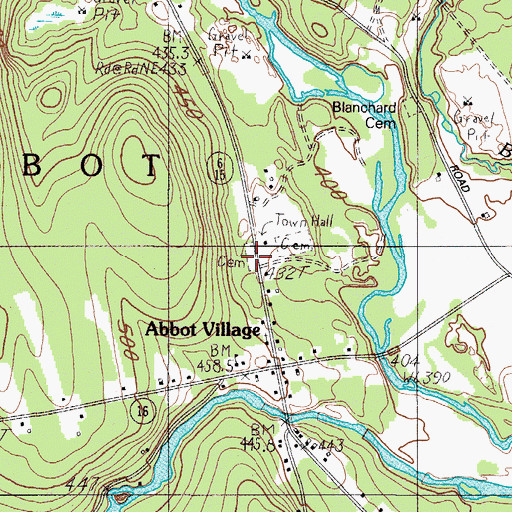 Topographic Map of Old Cemetery, ME