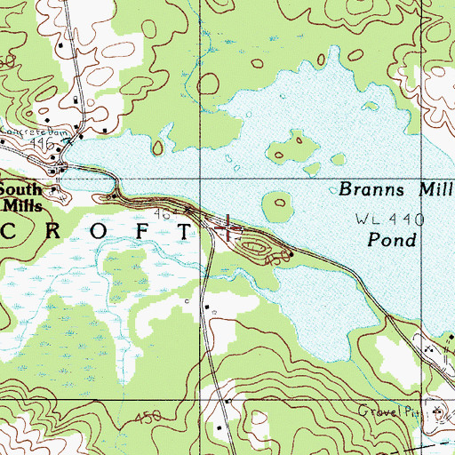 Topographic Map of Pine Grove Cemetery, ME