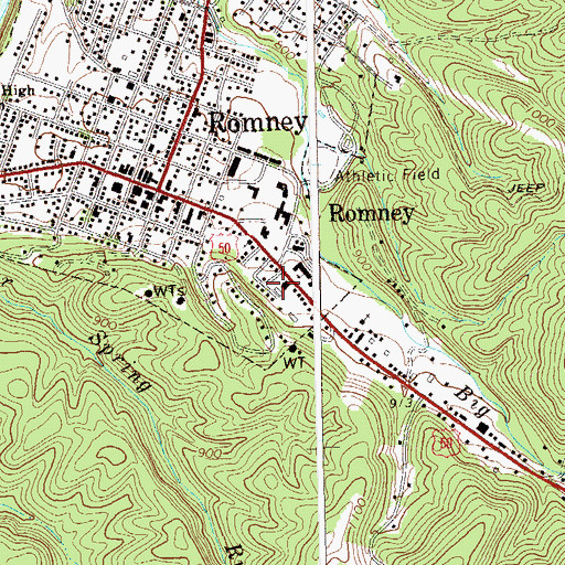 Topographic Map of Hampshire Convention and Visitors Bureau, WV