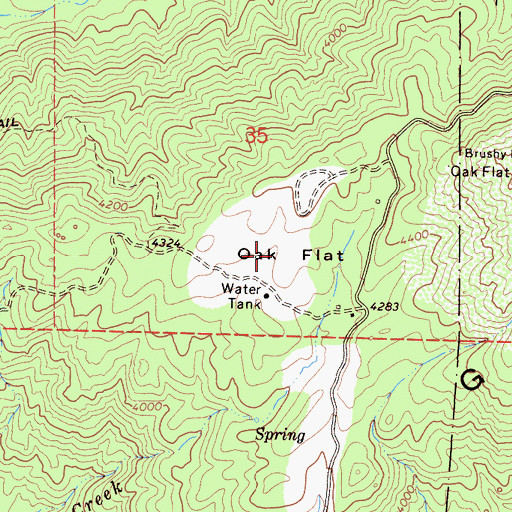 Topographic Map of Oak Flat, CA