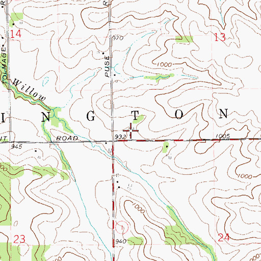 Topographic Map of Willow Creek Farm, WI