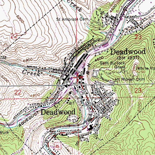 Topographic Map of Adams Museum, SD