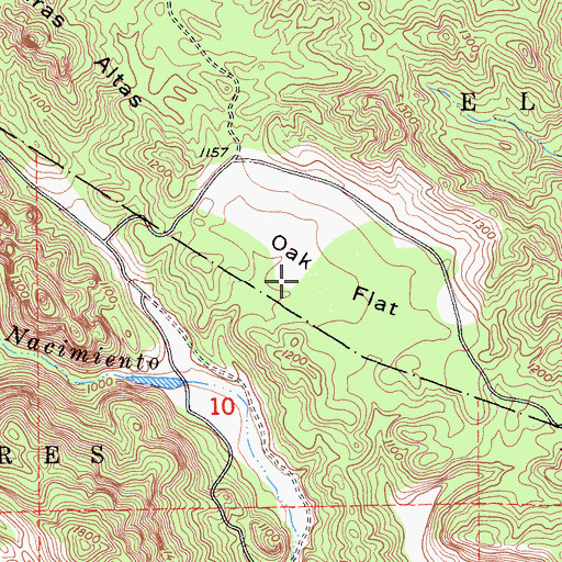 Topographic Map of Oak Flat, CA