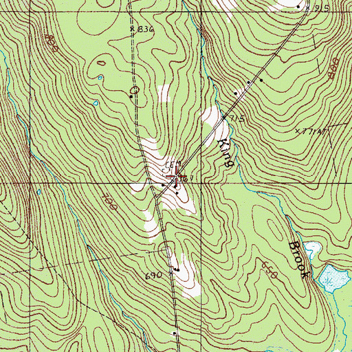 Topographic Map of Small Philbrick Cemetery, ME