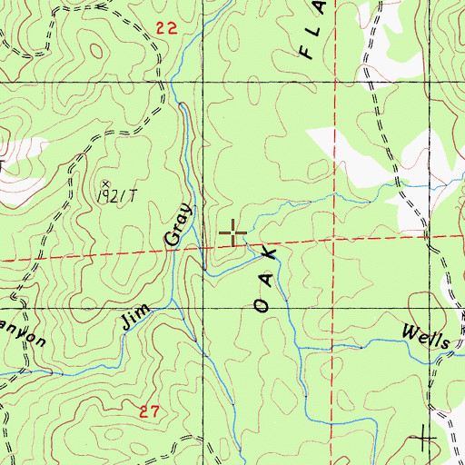 Topographic Map of Oak Flat, CA